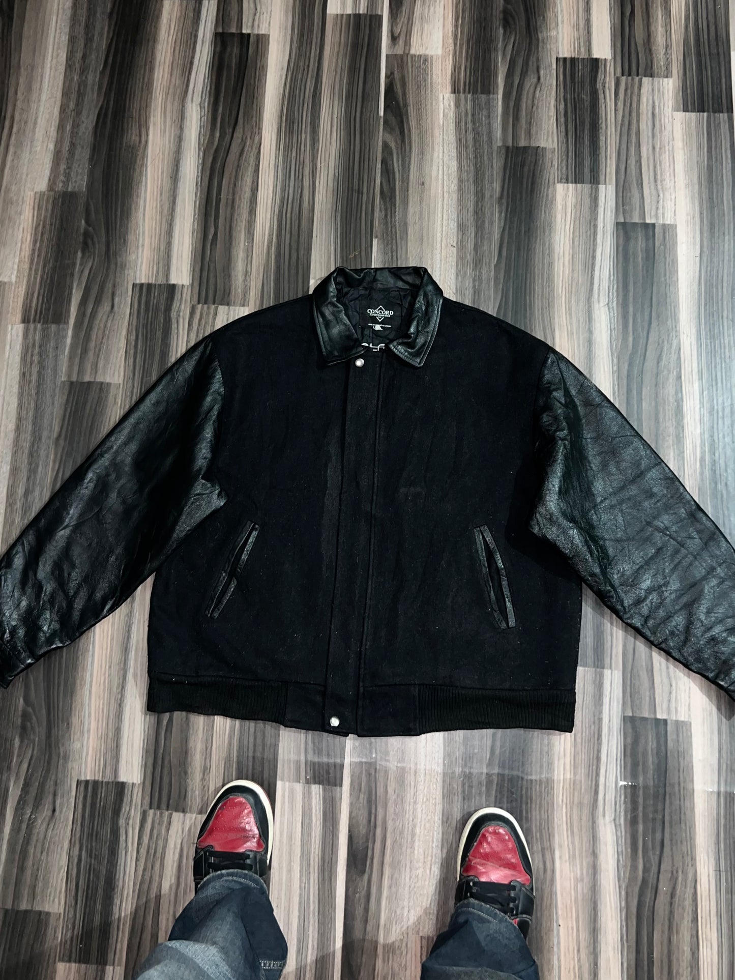 ZUltra Premium Original Leather Sleeve Varsity Jacket (L/XL)