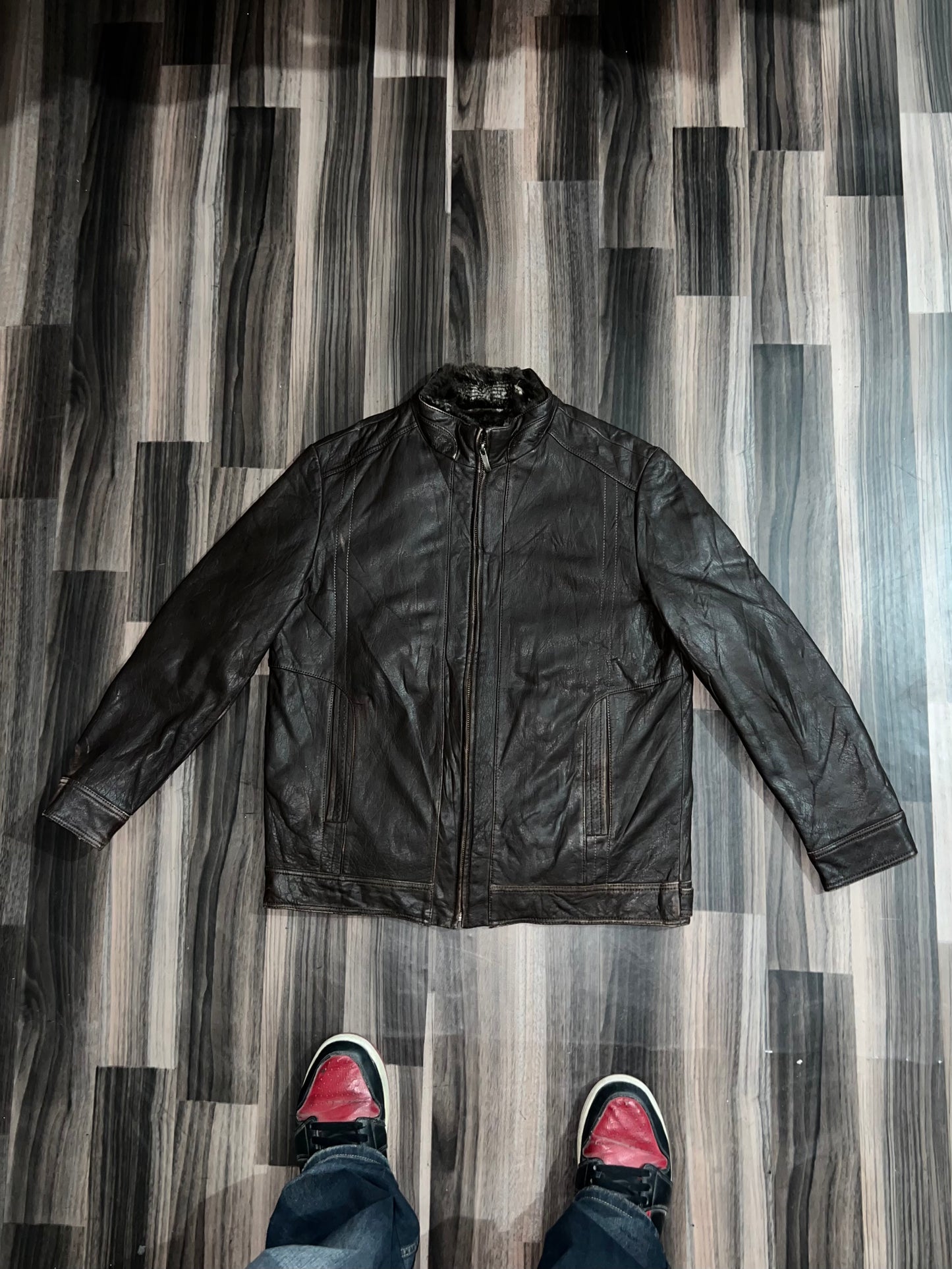 ZPremium Brown Leather Jacket S/M