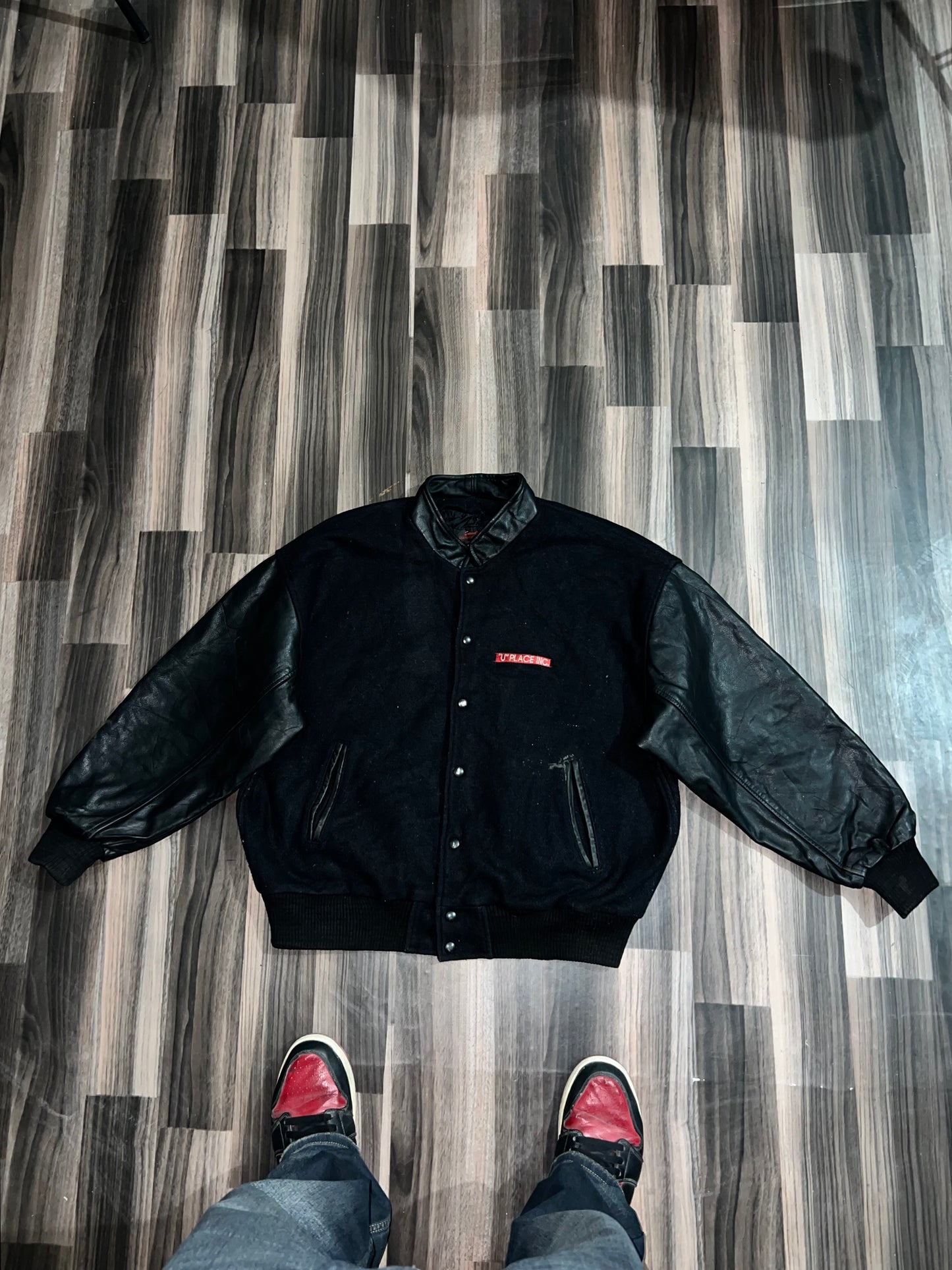 ZPremium Leather Varsity Jacket (L/XL)