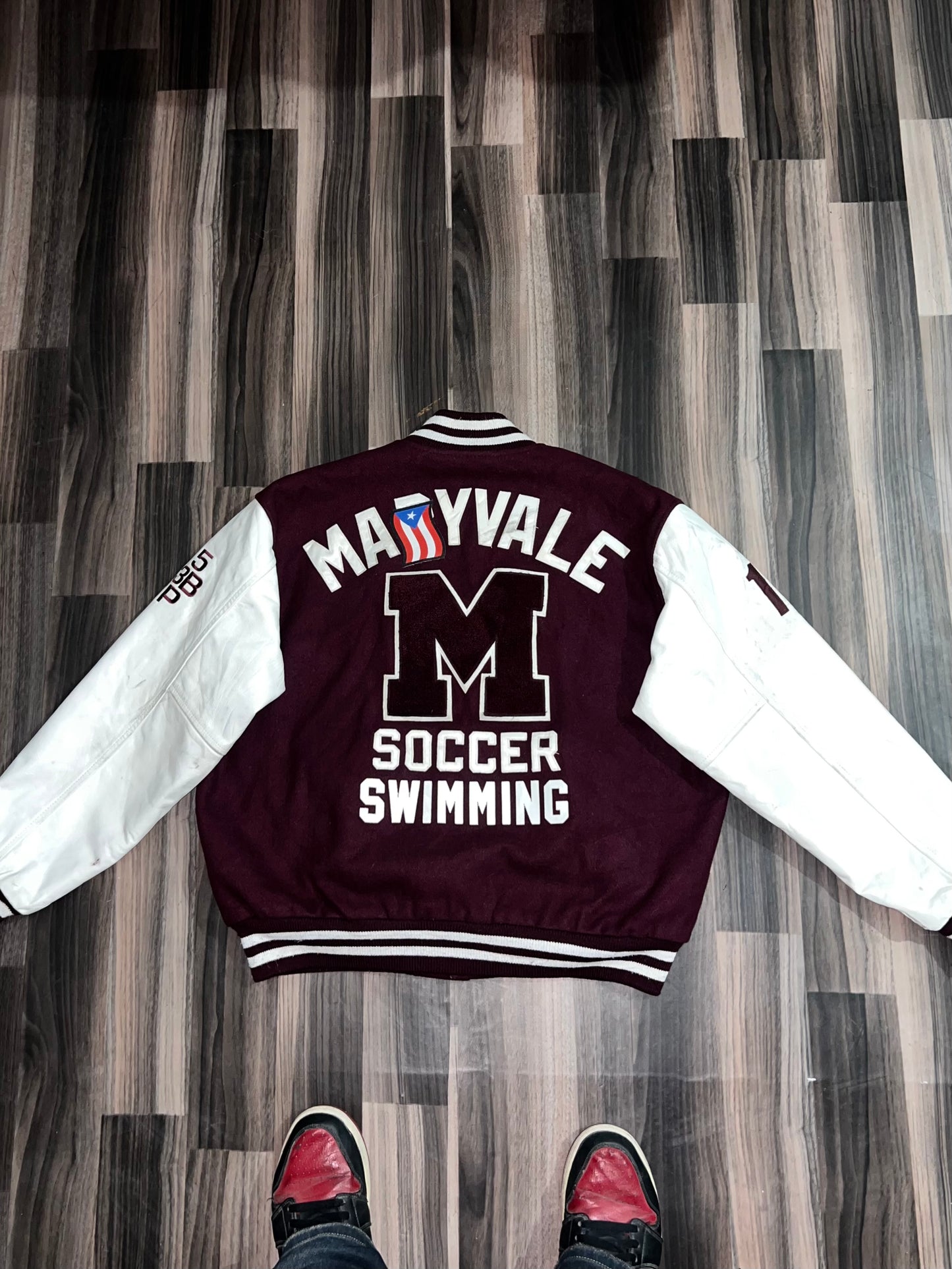 ZUltra Premium Leather Sleeve Varsity Jacket (L/XL)