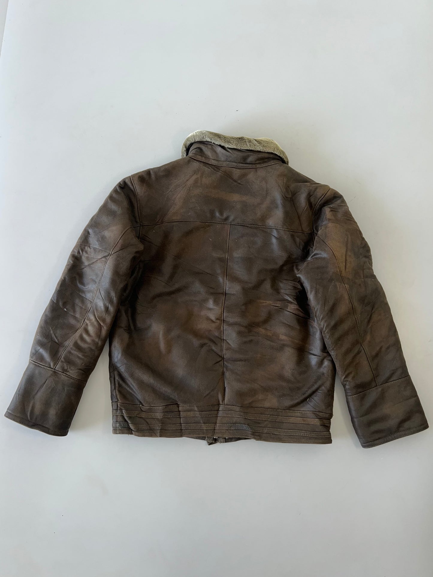 ! Ultra Premium Original Leather Jacket Premium wool inside (RARE) (XL)