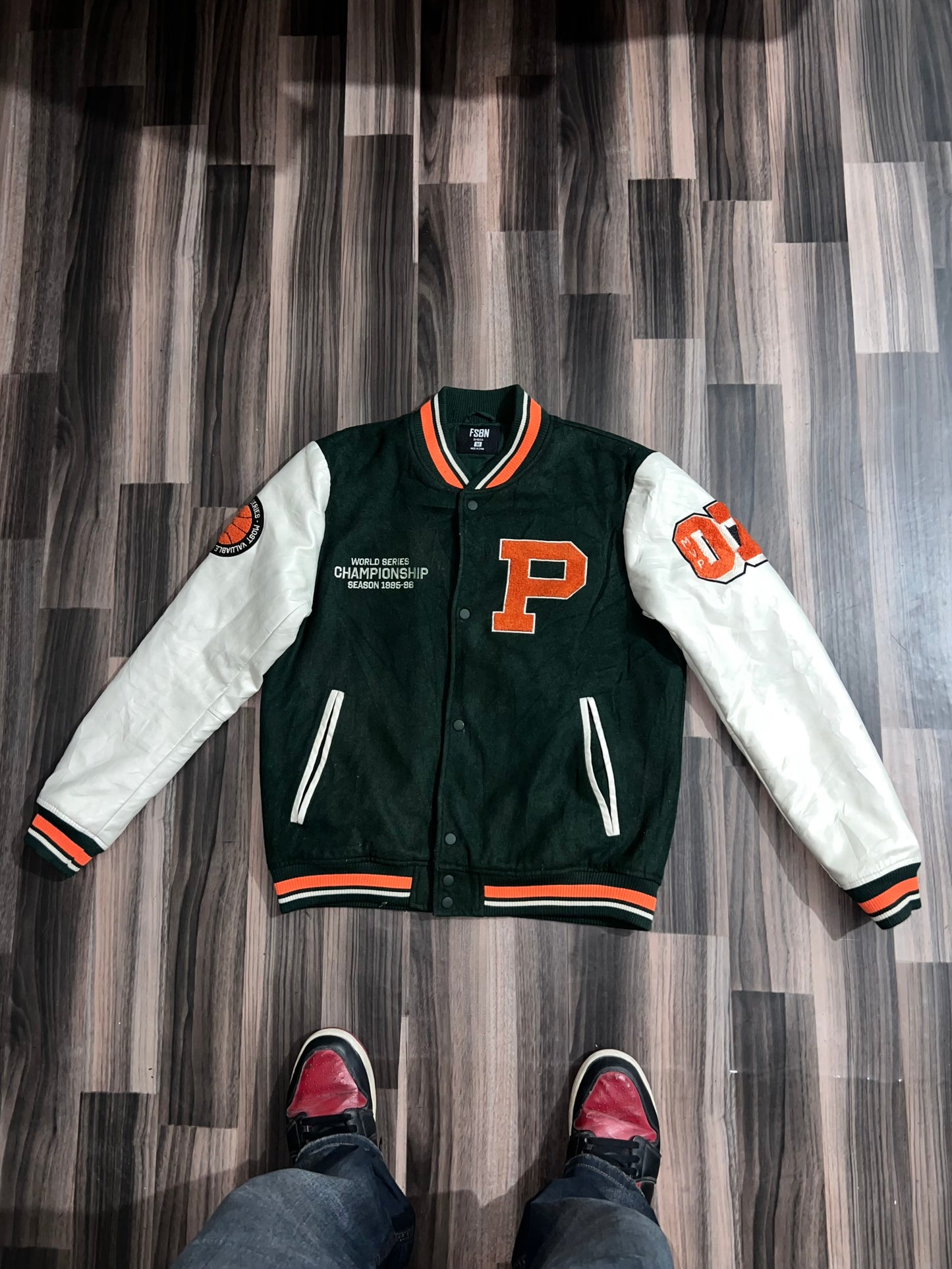 ZPremium Leather Sleeve Varsity (S/M)