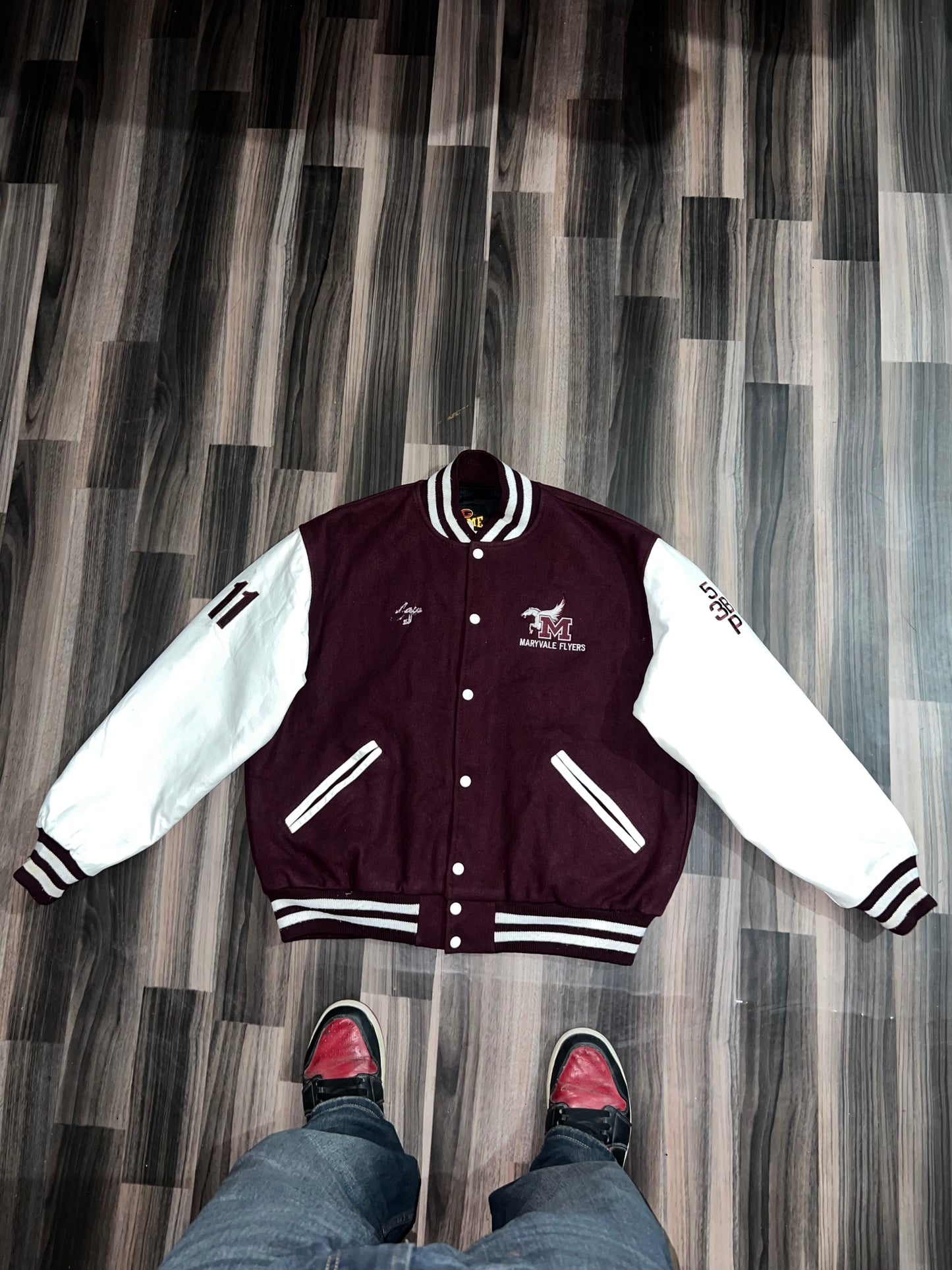 ZUltra Premium Leather Sleeve Varsity Jacket (L/XL)
