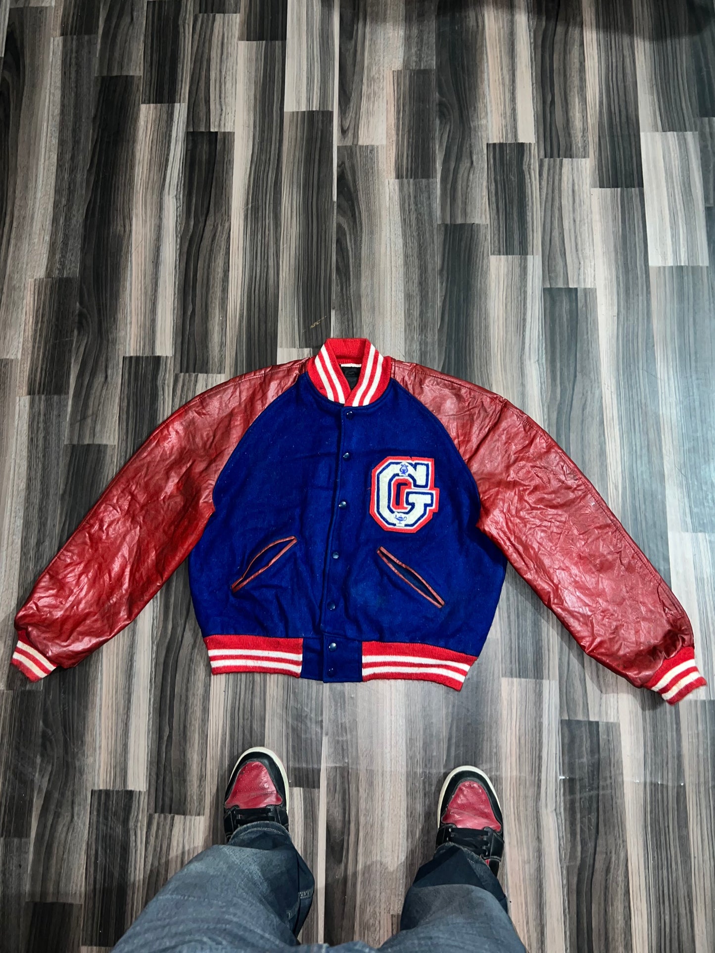 ZPremium Leather Varsity Jacket (S/M)