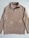 Chaps Beige Marled Knit Button Collar Sweater (XL)