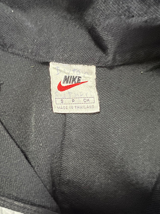 Vintage 90s Nike Grey & Black Track Jacket with Orange Swoosh (S)