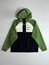 Nike Swoosh Colorblock Windbreaker Green/Black drawstring hood (XL)