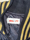 Vintage Snoopy Satin Bomber Jacket – Black/Gold Striped(XL)