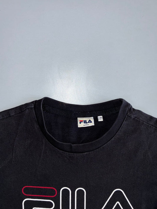 Fila | Biella Italia Outline Logo Tee | Washed Black (XL)