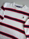 Tommy Hilfiger Striped Crest Logo Crewneck Sweater – White (S)