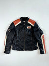 Harley-Davidson Racing Black, Orange & Cream Leather Jacket – Vintage Moto Racer (M)