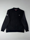 Kappa Italia Track Top – Black Quilted Panel Pullover (M)