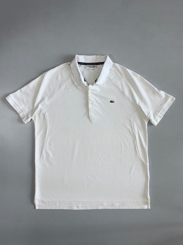 Lacoste Regular Fit Piqué Polo Shirt in White (XL)