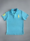 Polo Ralph Lauren Sky Blue Big Pony Polo Yellow #3 Sleeve (M)