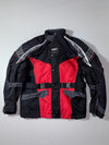 Vintage Clover Black Red Kevlar Motorcycle Riding Jacket PADDED (L)