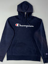 Champion Script Logo Hoodie – Navy  (L)