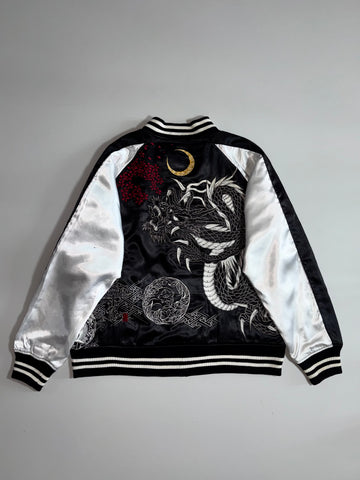 Dogtown Black Dragon Satin Souvenir Jacket Fully Embroidered dragon (L/XL)