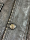 Vintage Black Leather Utility Cargo Vest (XL)