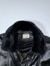 Elite Black Leather Jacket with Faux Fur Collar (L/XL)
