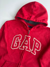 GapKids Red Fleece Arch Logo Zip-Up Hoodie (S)