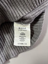 AMI Paris Grey V-Neck Cardigan – Red Ami de Coeur Logo (XL)