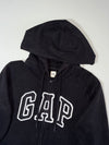 Vintage Gap Black Arch Logo Zip-Up Hoodie (S)