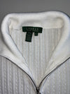 Lauren Ralph Lauren White Cable Knit Zip-Up Sweater woman’s(Size XL)