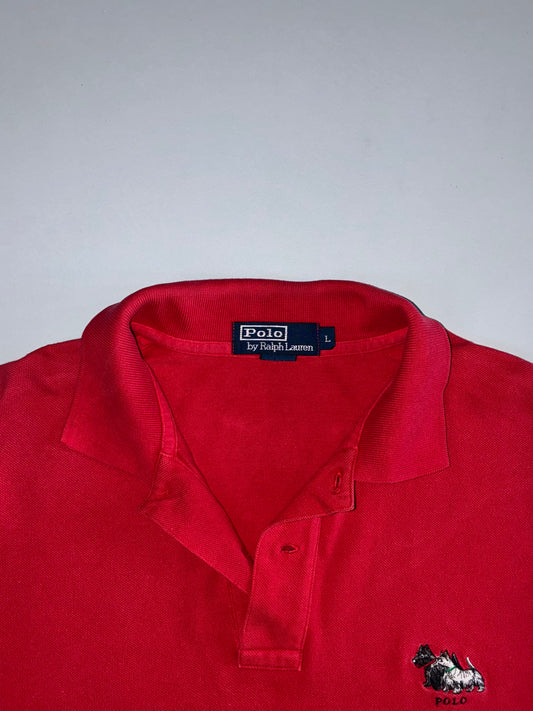 Polo Ralph Lauren Vintage Polo Shirt Embroidered Polo Player Logo Red (XL)