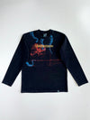 Radar/Sonar Disc Graphic With Blue Octopus Tentacles Full Sleeves Tee (L)
