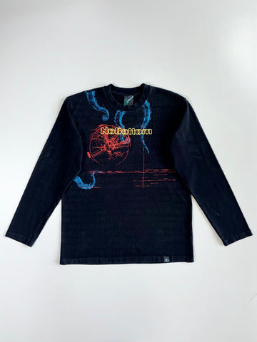 Radar/Sonar Disc Graphic With Blue Octopus Tentacles Full Sleeves Tee (L)