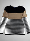 Tommy Hilfiger Colourblock Breton Stripe Knit Sweater – Black/Camel/White (S)