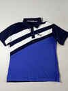Vintage BF1 Racing Team Navy Blue Striped Polo Shirt (L)