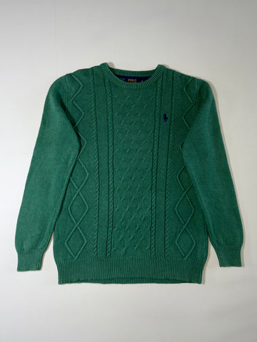 Polo Ralph Lauren Forest Green Aran Cable Knit Sweater (M)