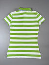 Tommy Hilfiger Green & White Striped Crest Polo women's (XS)