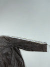 Vintage Le Frog Brown Suede Striped Racer Jacket (2XL)