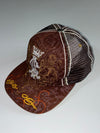 Vintage Y2K Christian Audigier Crown & Lions Embroidered Trucker Hat – Brown (Adjustable)