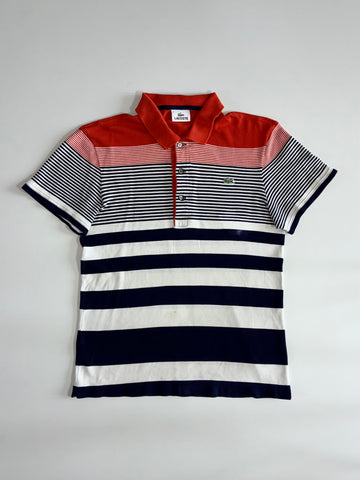 Lacoste Colorblock Striped Polo – Red/Navy/White (S)