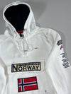 Geographical Norway White Flag Anorak Hoodie (S)
