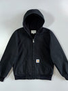 Carhartt WIP Active Jacket I023083 Washed Black 100% Cotton Canvas Fleece-Lined (M)