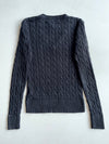 Tommy Hilfiger Black Cable Knit V-Neck Sweater (XS)