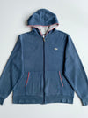Lacoste Blue Full-Zip Hoodie with Coral Piping – (XL)