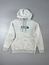 Nike Just Do It Grey Hoodie Green Box Logo Pullover Size (M)