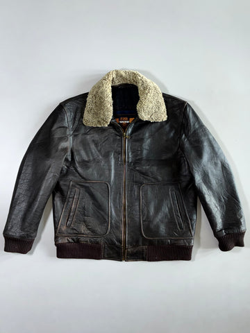 ARMA Jeans “Flying Squadron Defender No.45” Bomber(Furr Coller) Jacket (XL)