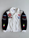 Lucky Strike BAR Honda F1 Racing Jacket, White & Black with Embroidered Sponsor Patches (L)