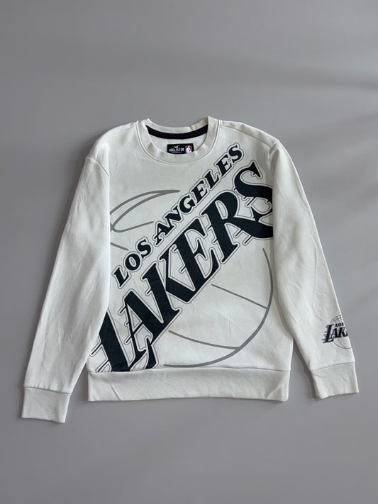 Hollister x NBA Los Angeles Lakers Crewneck Sweatshirt White (S/M)