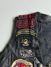 Vintage 90s Shelter Leather Biker Vest with Sturgis & Laconia Rally Patches (XL)