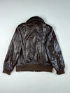 Vintage Arizona Jean Co. Brown Leather Bomber Jacket with Fur Collar Furr Inside (L)