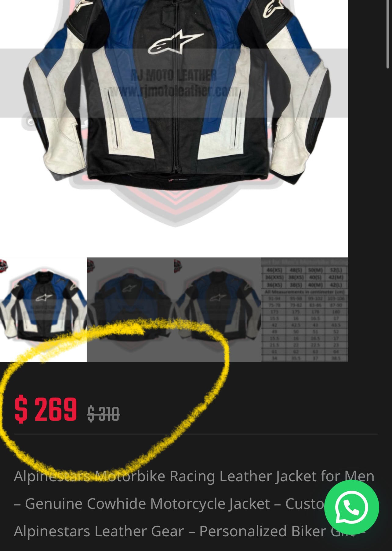 ZSuper RARE Alpinestars Original Heavy Pure Leather Riding Jacket (Extremely Padded) (L/XL)