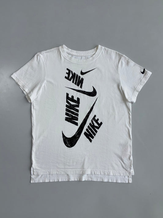 Nike | Stacked Logo Graphic Tee White | (S)