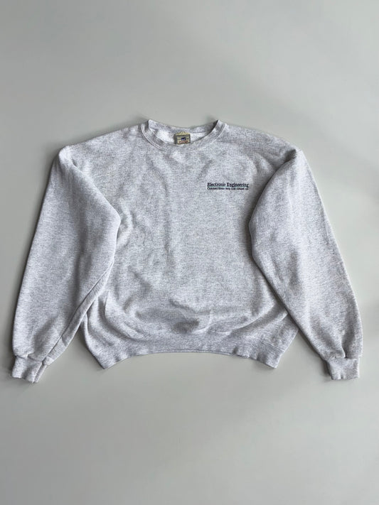 Lee “Electronic Engineering” Ash Grey Vintage Crewneck Sweatshirt (L)